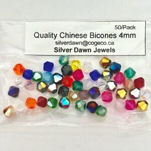 As Low As $2 Mixed Colour Quality Chinese Crystal Bicone Beads 4mm (50)